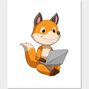 Fox with Laptop Posters and Art